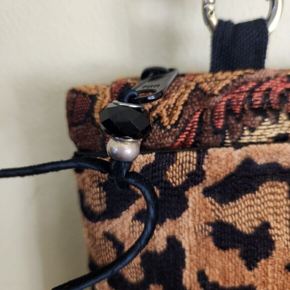 Connie Gunderson California Designer Leopard Tapestry Art to Wear Crossbody Bag - Picture 8 of 10